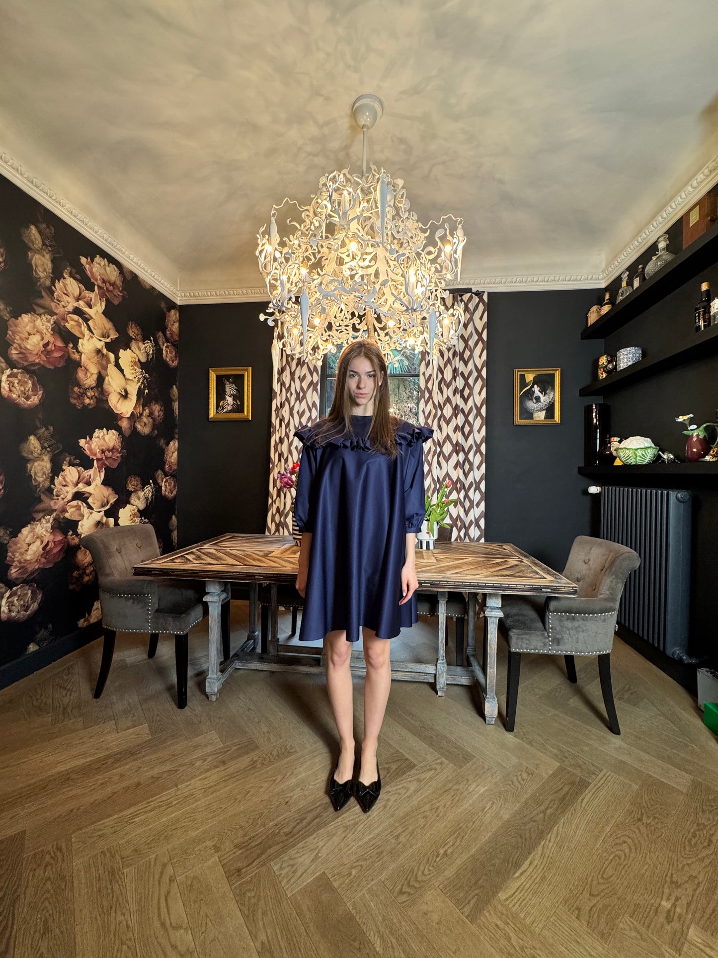 Cotton Dress CRISTINA Navy