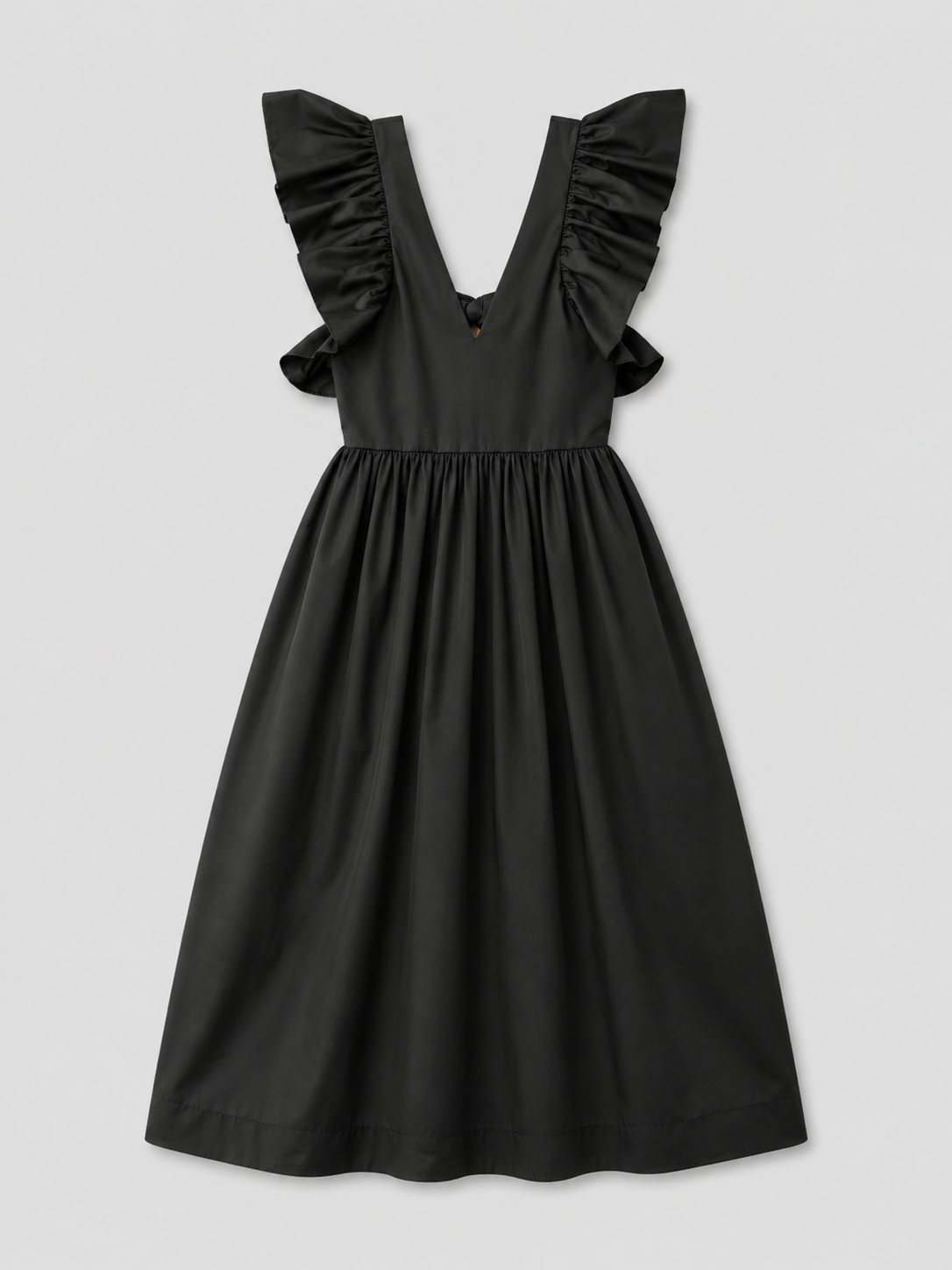 Midi Length Cotton Dress Louise Black