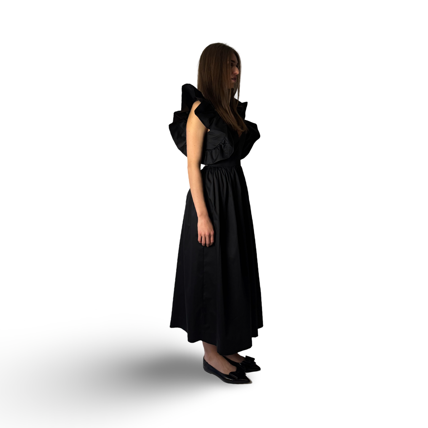 Midi Length Cotton Dress Louise Black