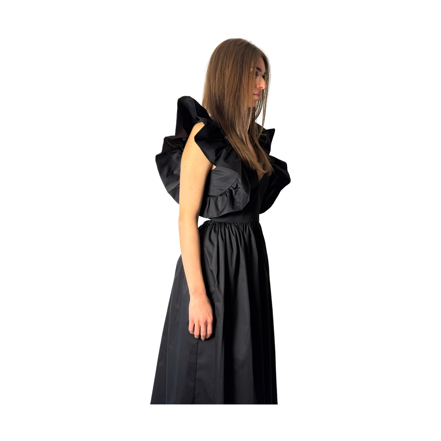 Midi Length Cotton Dress Louise Black