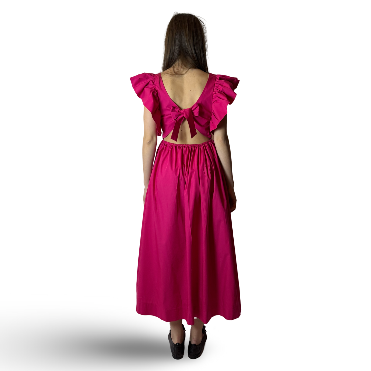 Midi Length Cotton Dress LOUISE Pink