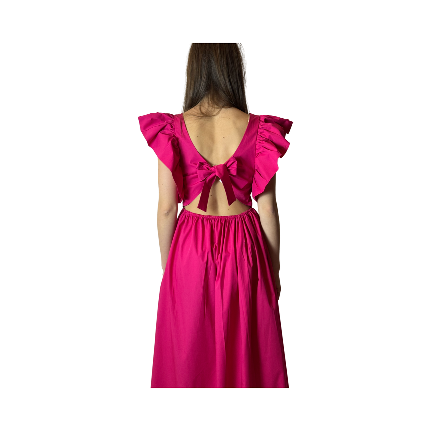 Midi Length Cotton Dress LOUISE Pink