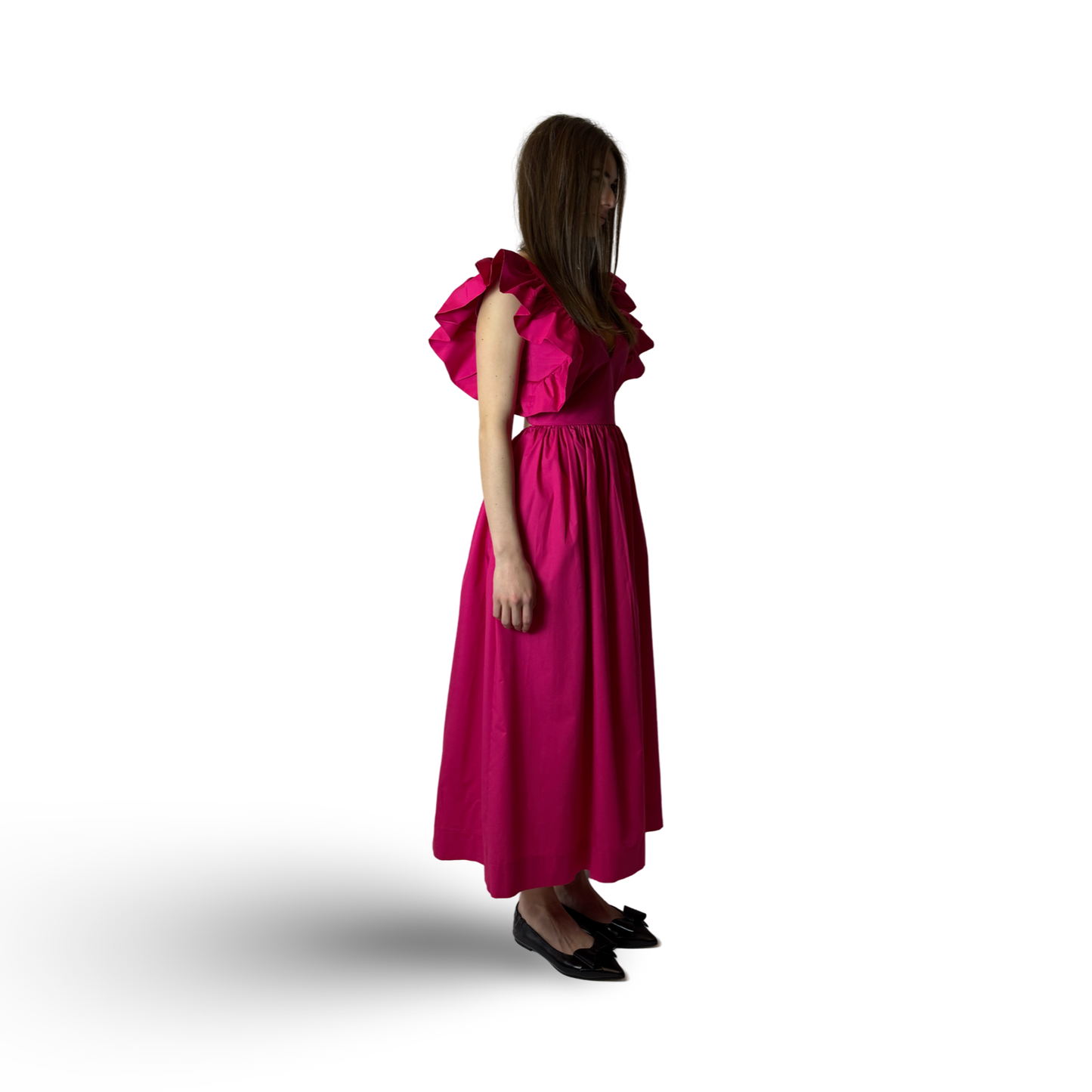 Midi Length Cotton Dress LOUISE Pink