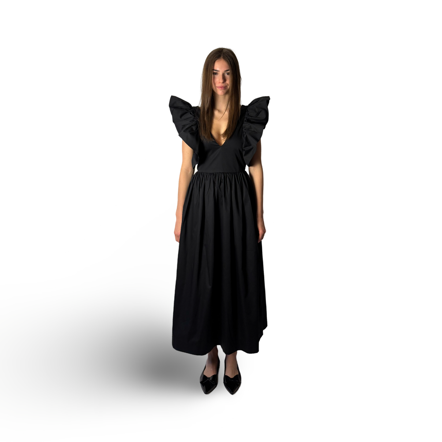 Midi Length Cotton Dress Louise Black