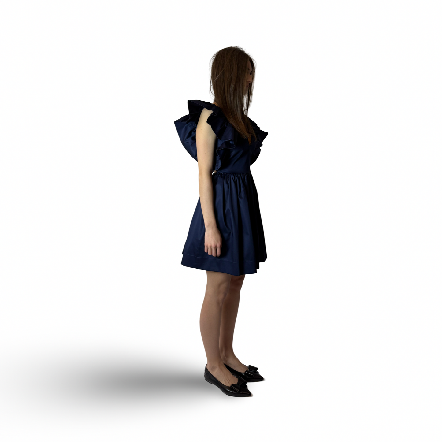 Short Cotton Dress LOUISE Navy