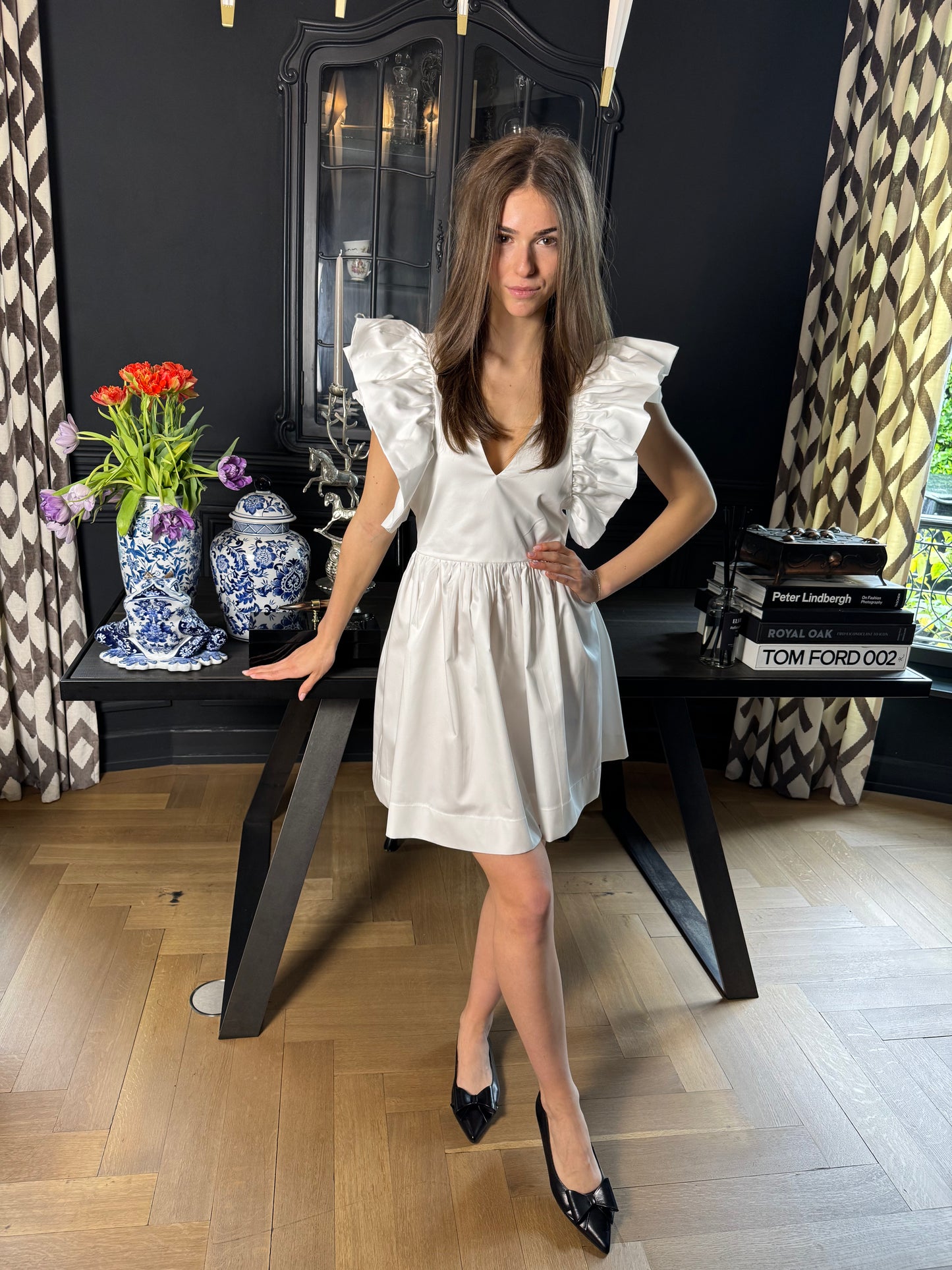Short Cotton dress LOUISE White