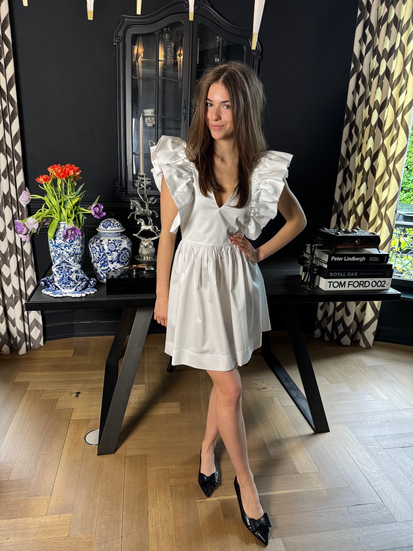 Short Cotton dress LOUISE White