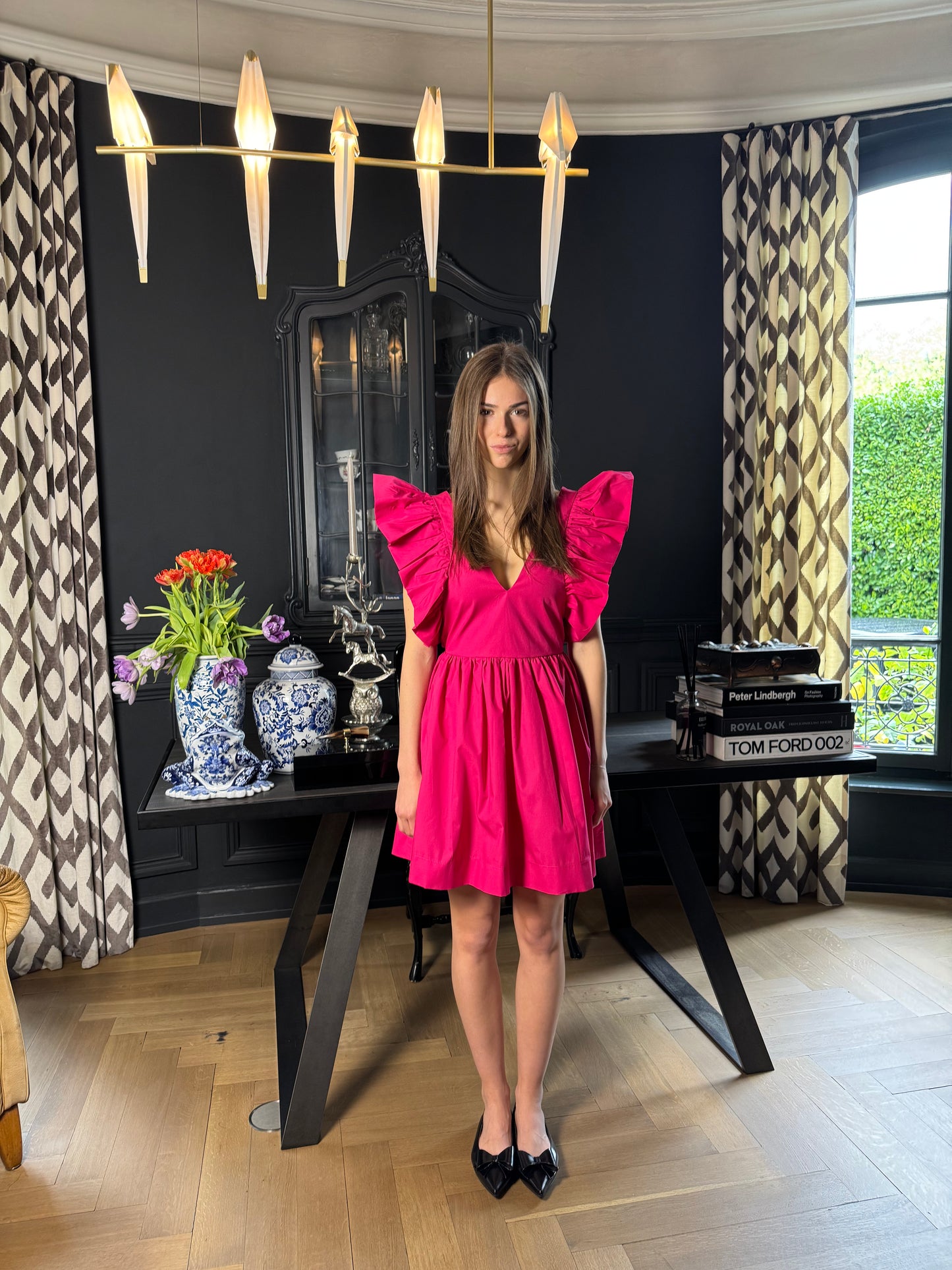 Short Cotton Dress LOUISE pink