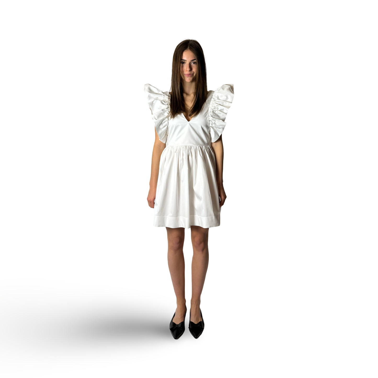 Short Cotton dress LOUISE White