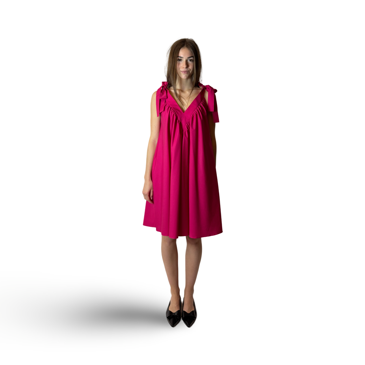 Short Cotton Dress THERESA Pink