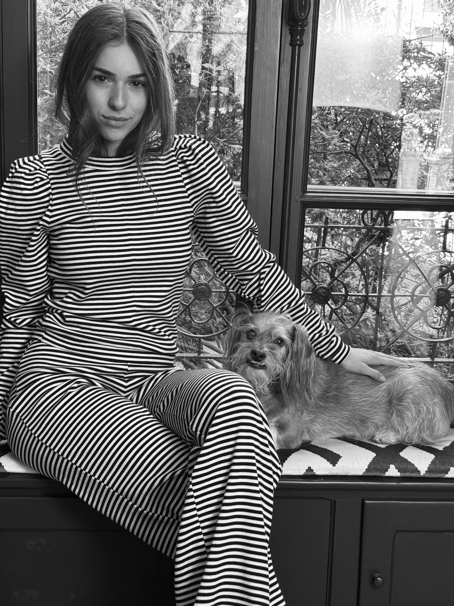 VERO Stripe Jogging Pants Summer Viscose Stretch