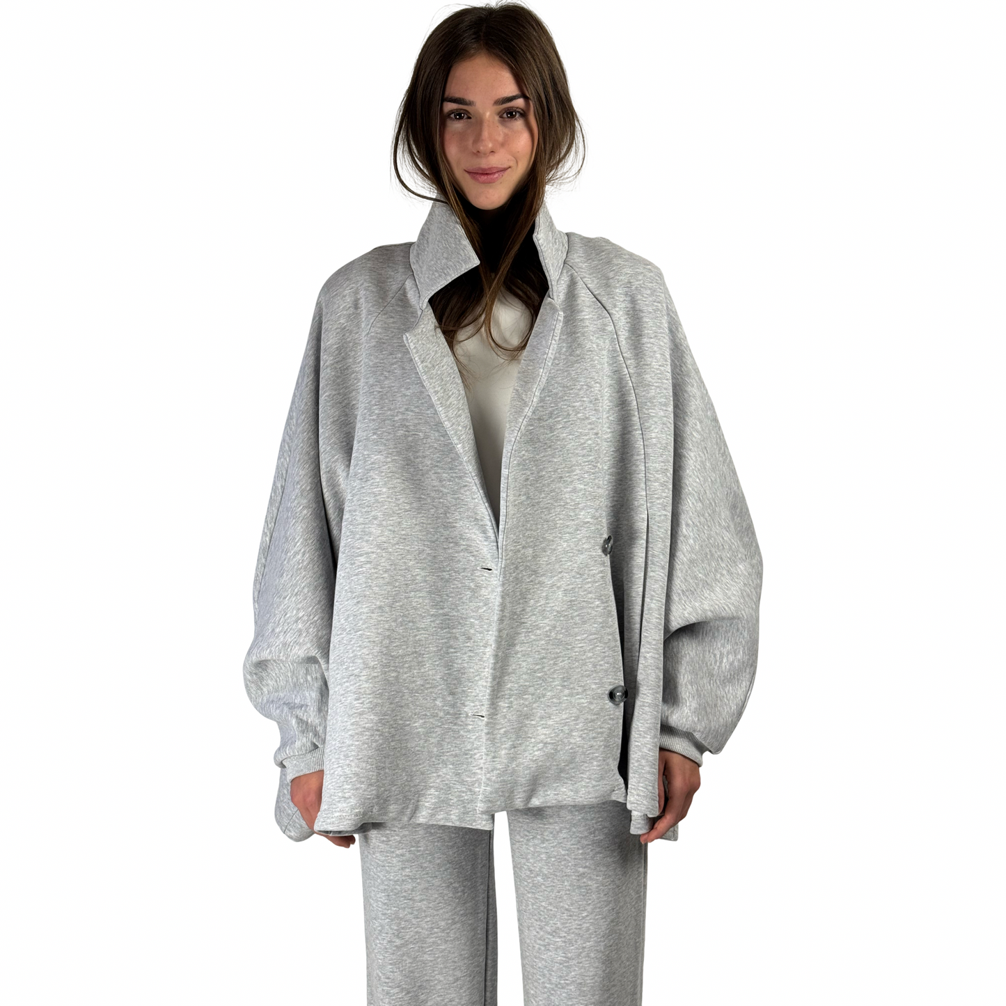 Sweater Gray Melange Jacket ALI