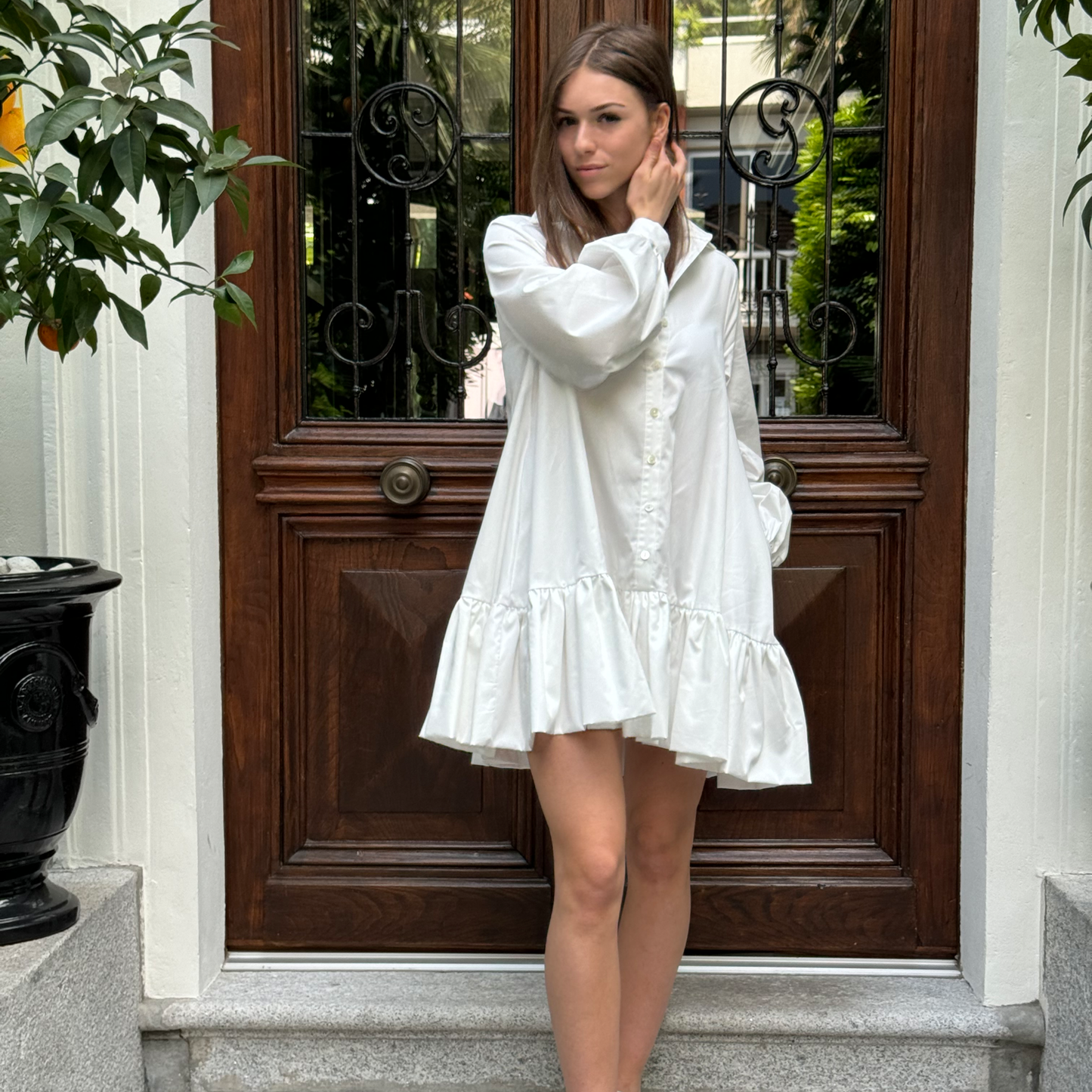 Short Dress BEATA Ivory White
