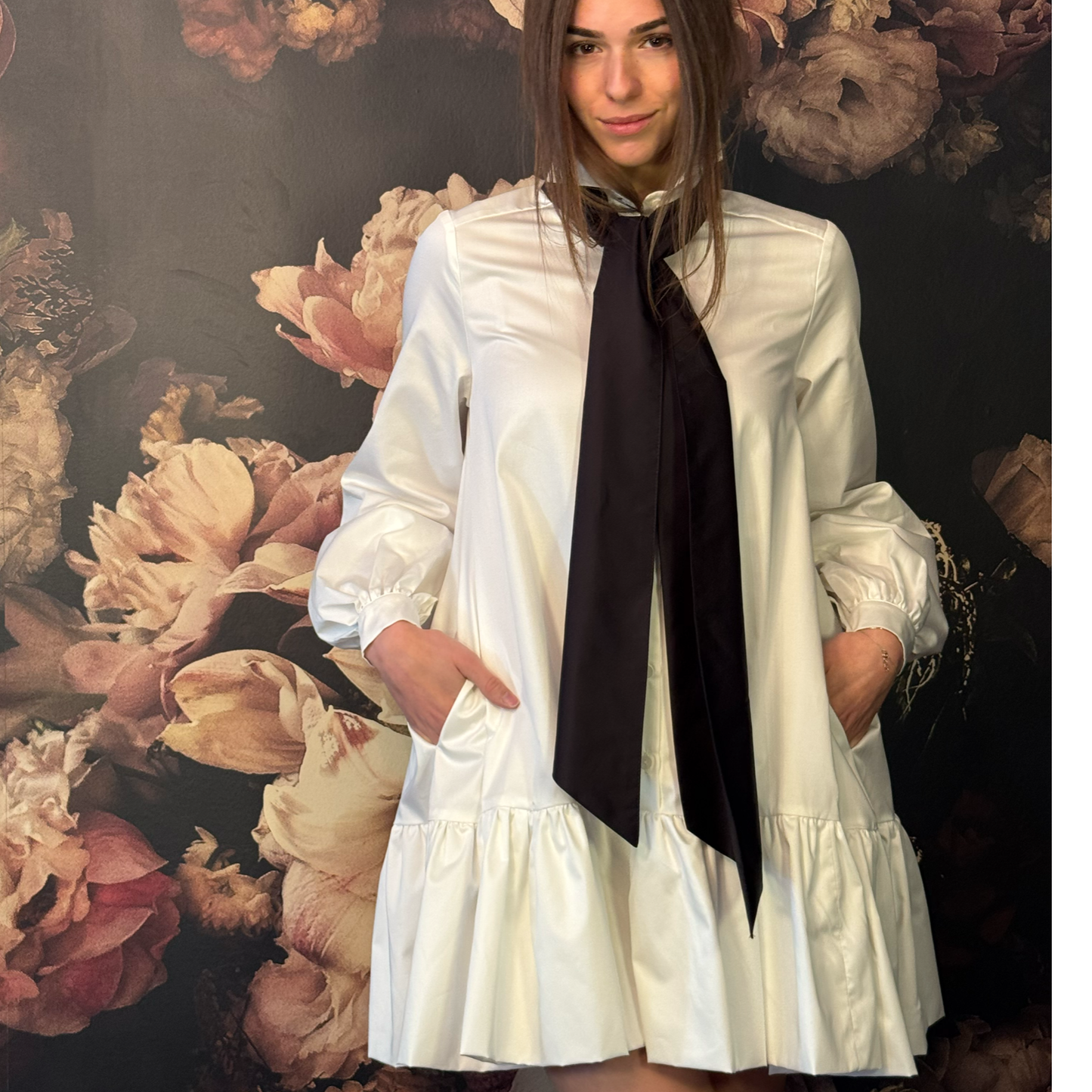 Short Dress BEATA Ivory White