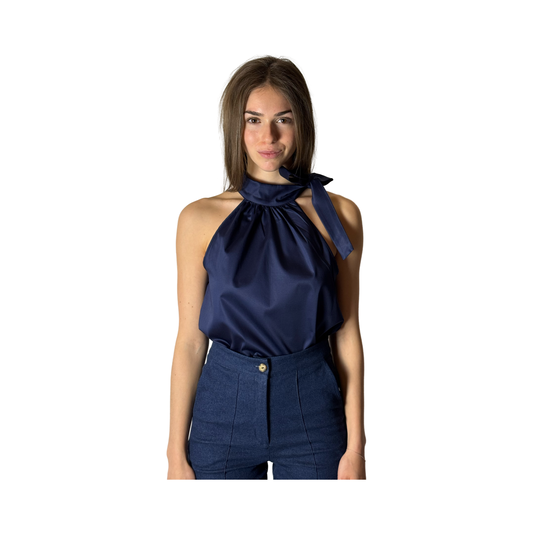 Sleeveless Cotton Top BIEN Navy