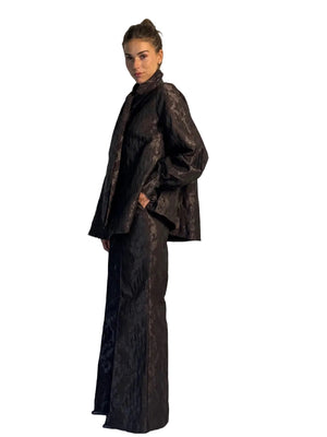 Blouse CARO II in Brown Jacquard