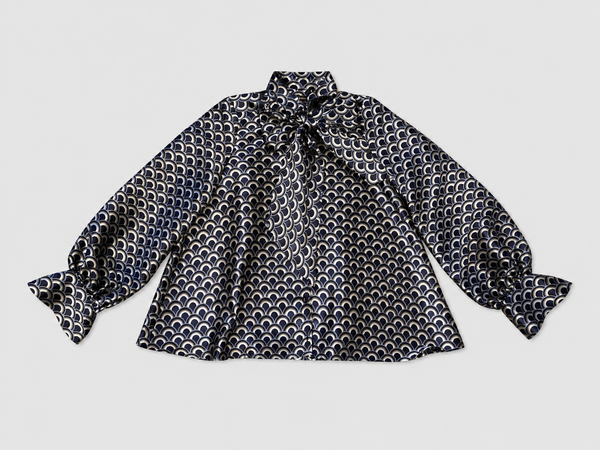 Blouse CARO in Navy Jacquard