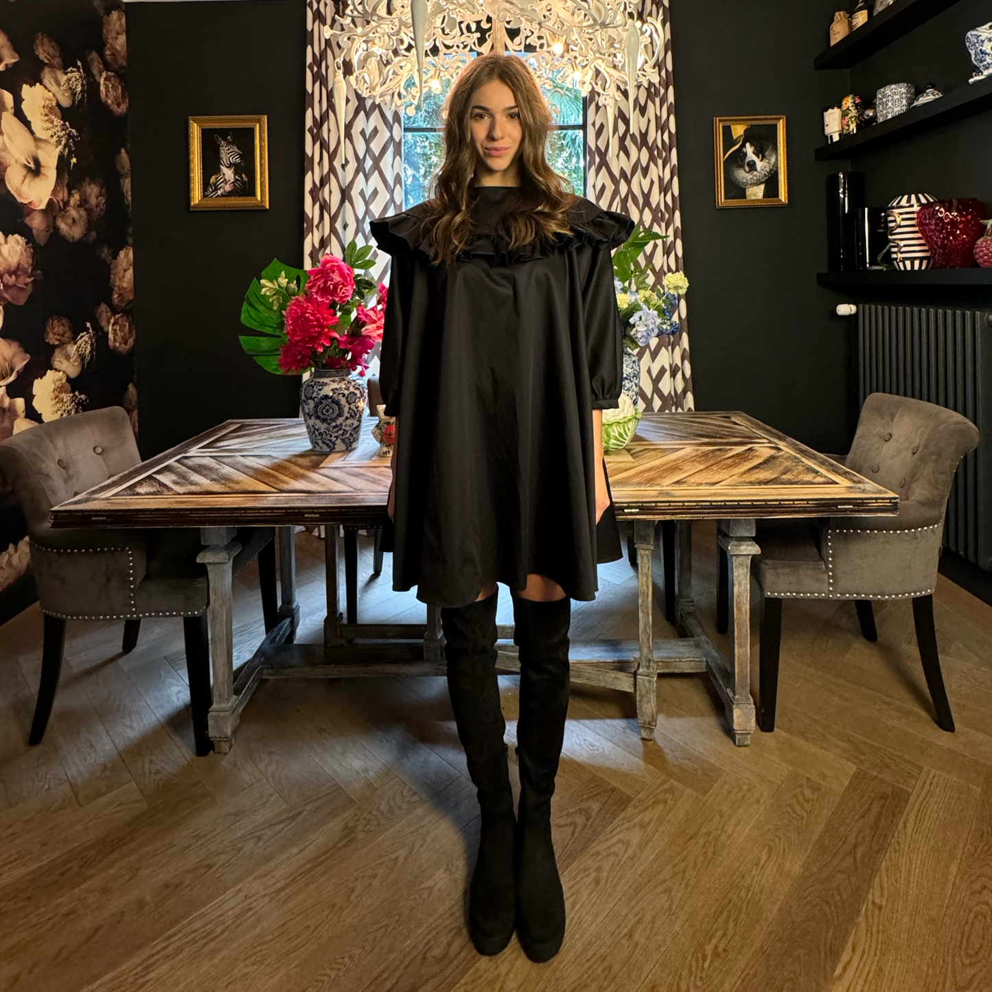 CRISTINA Cotton dress Black