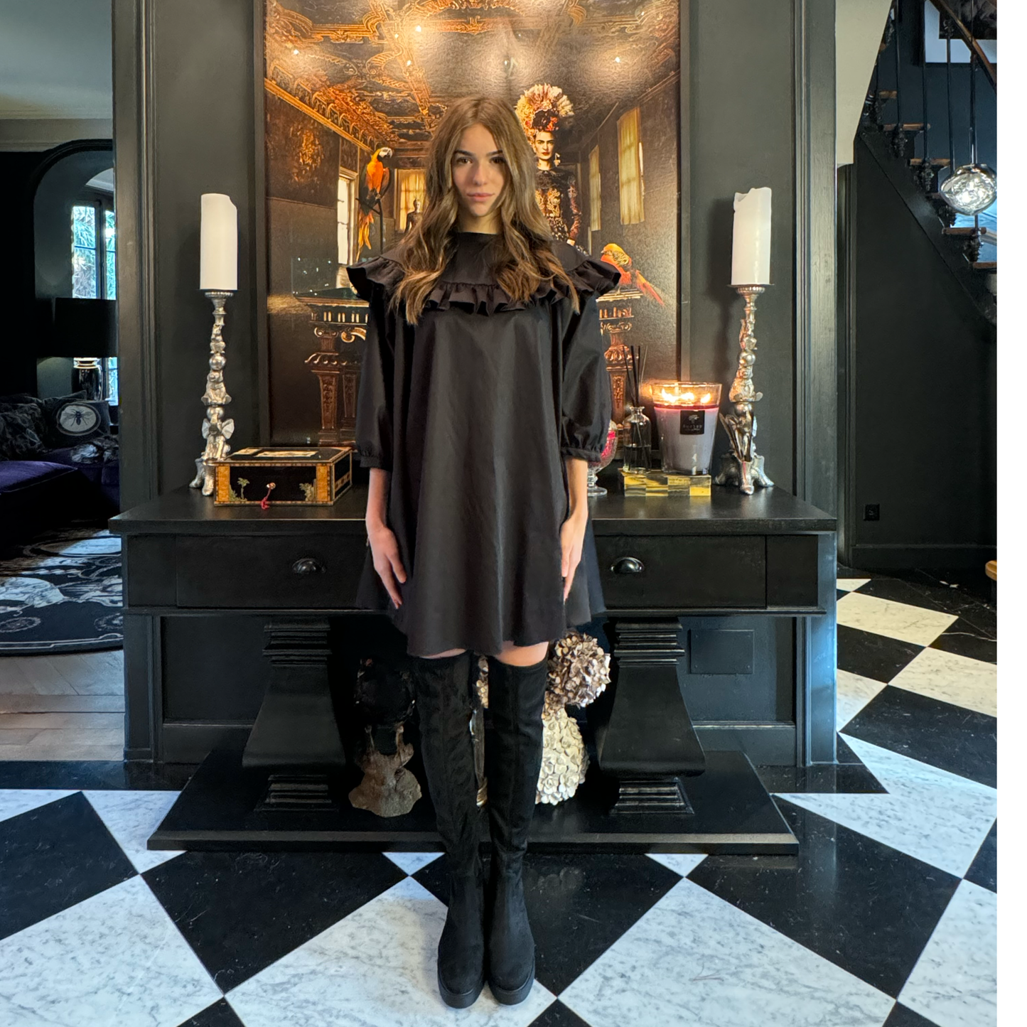 CRISTINA Cotton dress Black