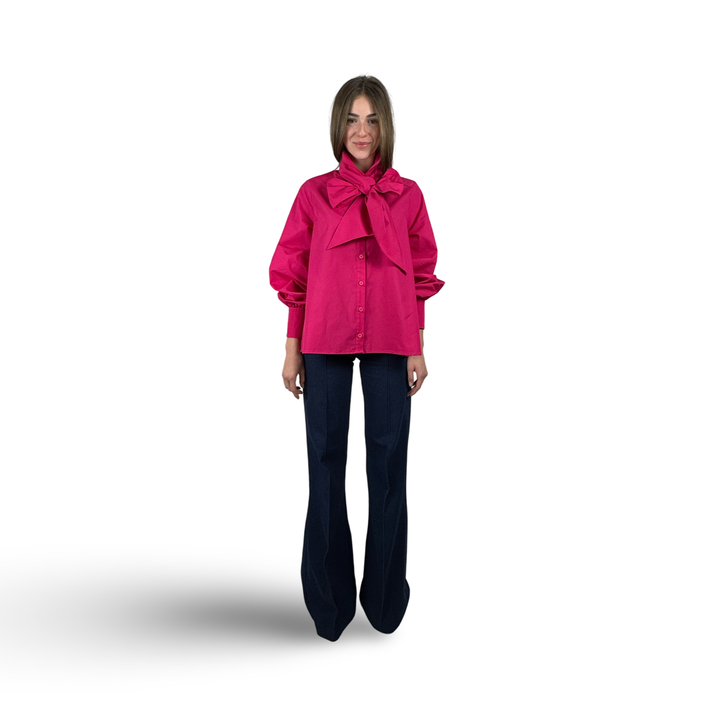 CARO Pink Cotton Blouse with Tie
