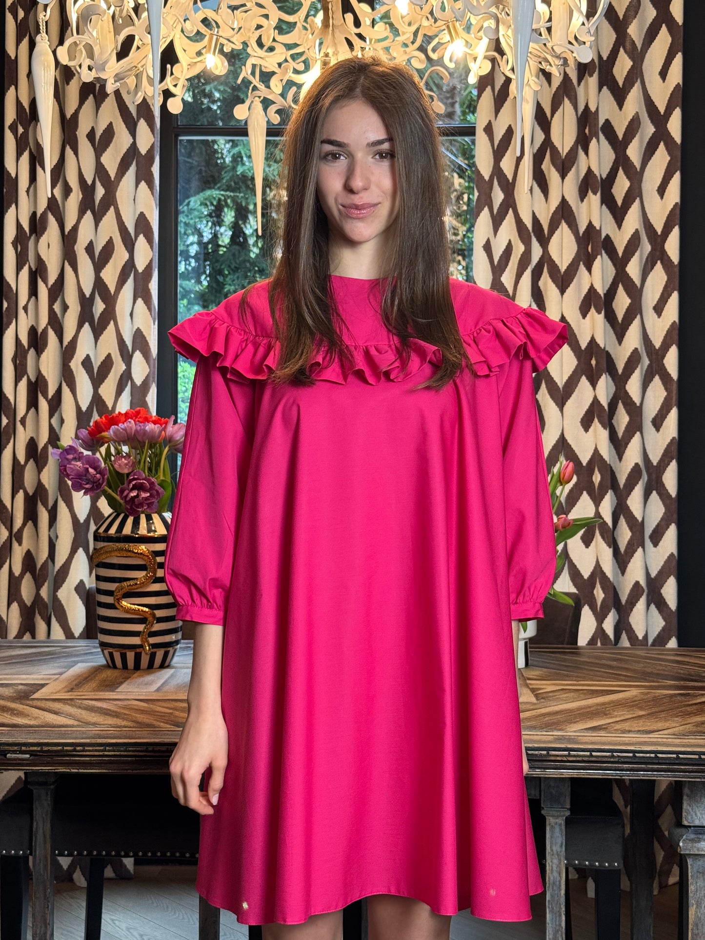 Cotton Dress CRISTINA Pink