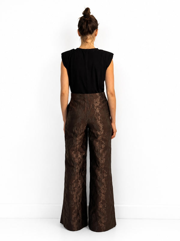 Pants FRANCOISE Jacquard Brown