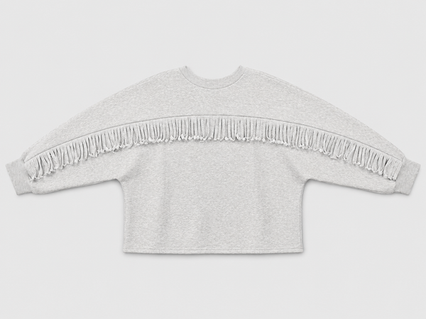 Fringe Sweater GIANNA Gray Melange