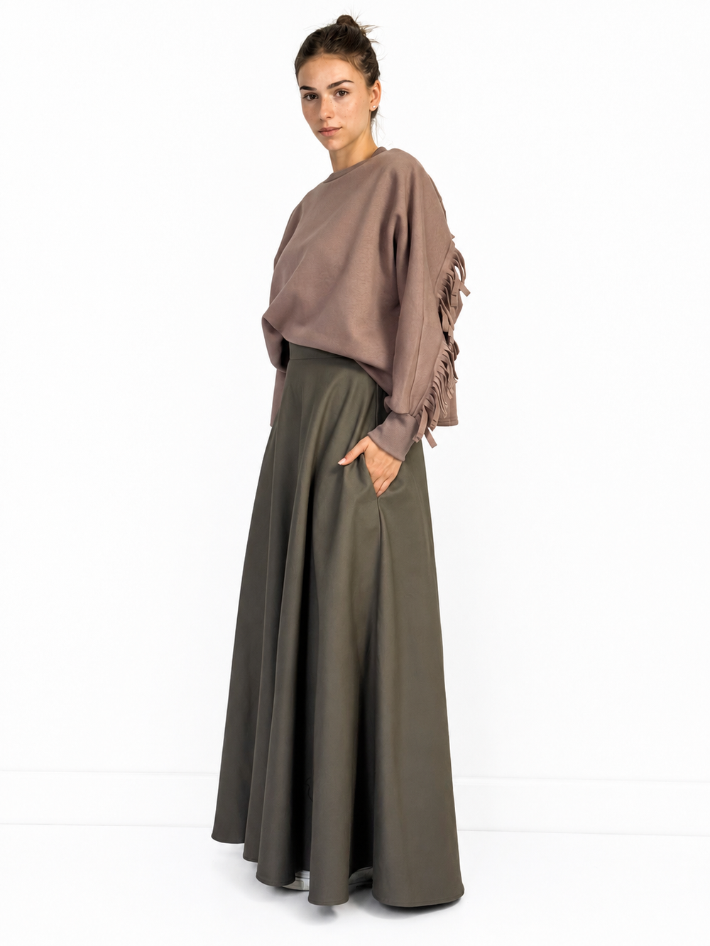 Fringe Sweater GIANNA Taupe