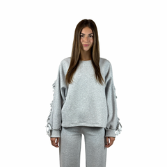 Fringe Sweater GIANNA Gray Melange