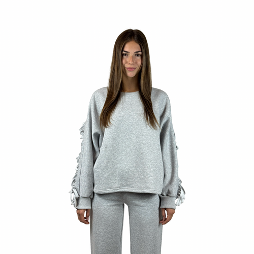 Fringe Sweater GIANNA Gray Melange