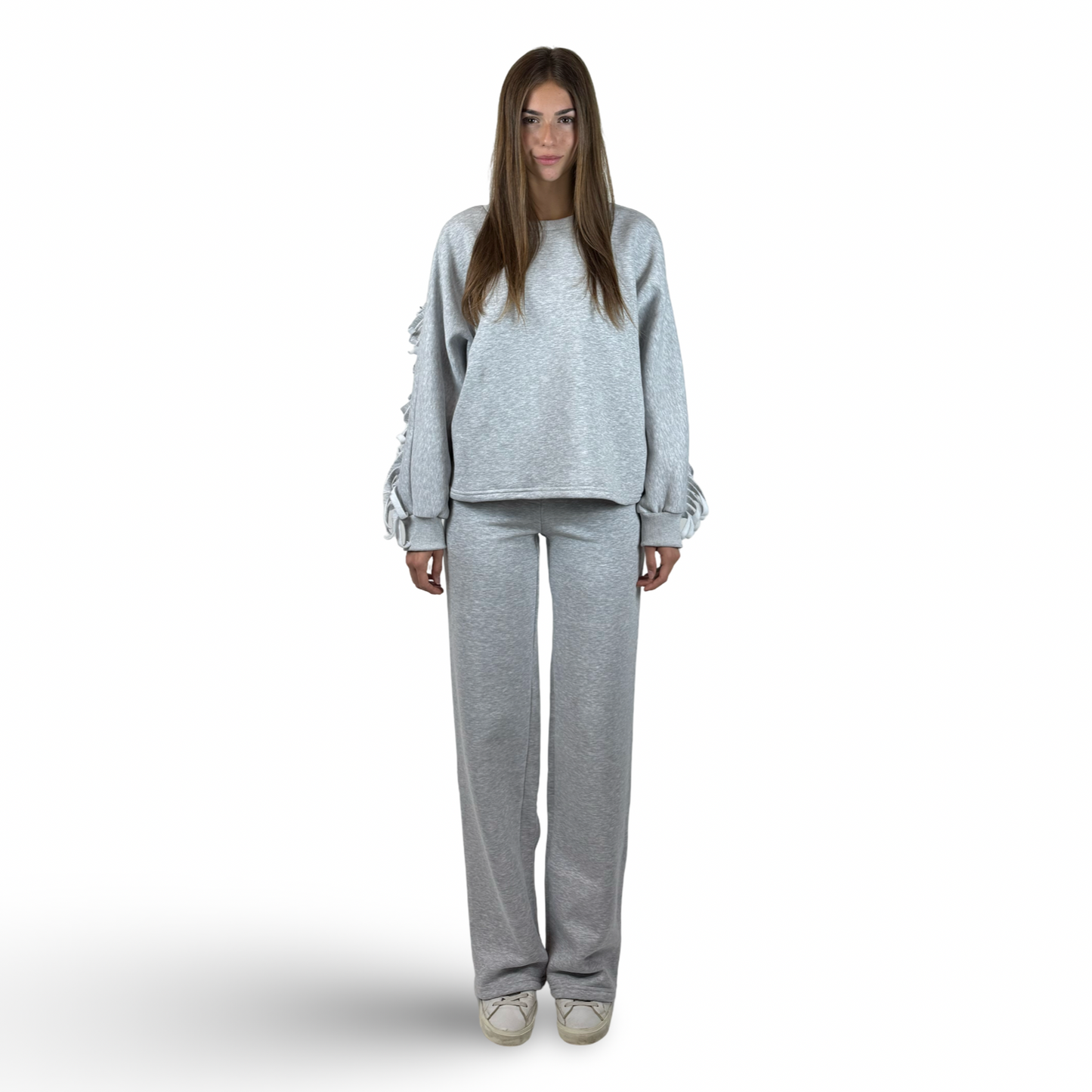 Fringe Sweater GIANNA Gray Melange