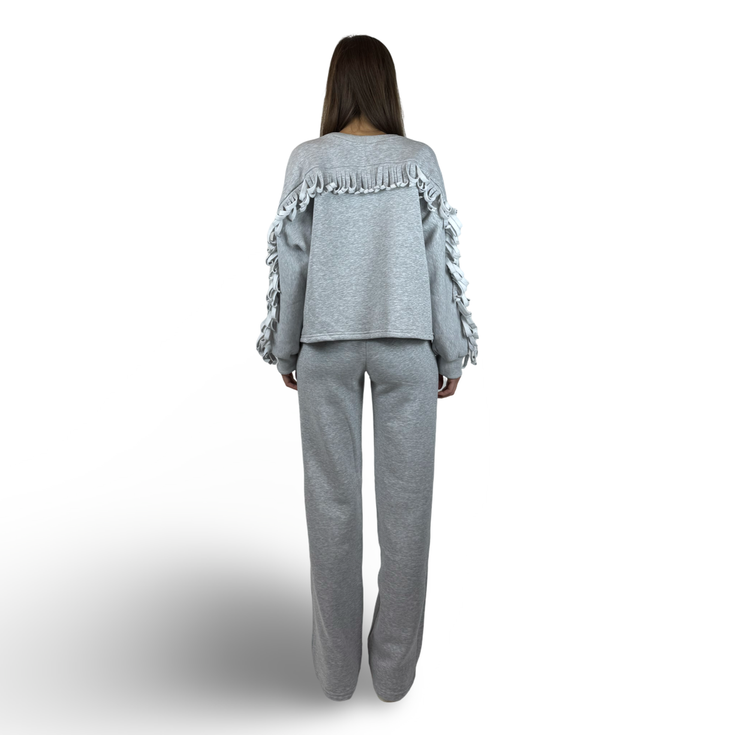 Fringe Sweater GIANNA Gray Melange
