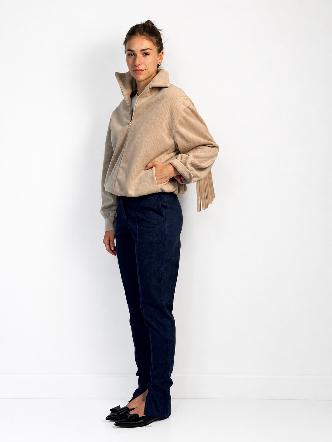 Bomber Jacket Joanna with Fringes