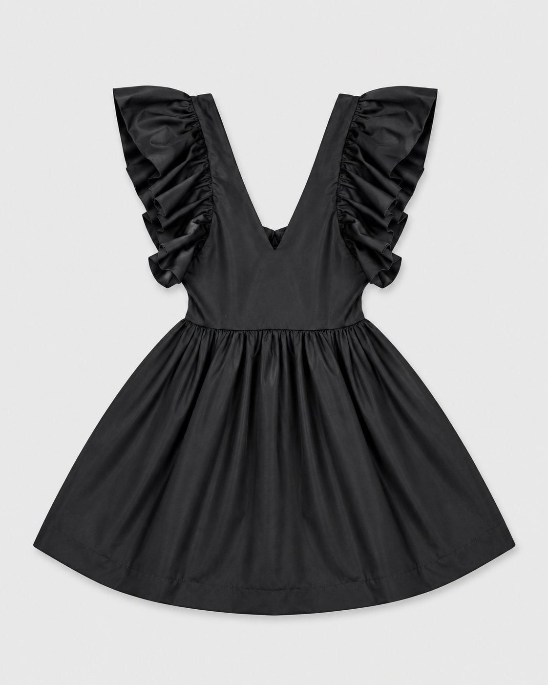 Short Black Cotton Dress LOUISE