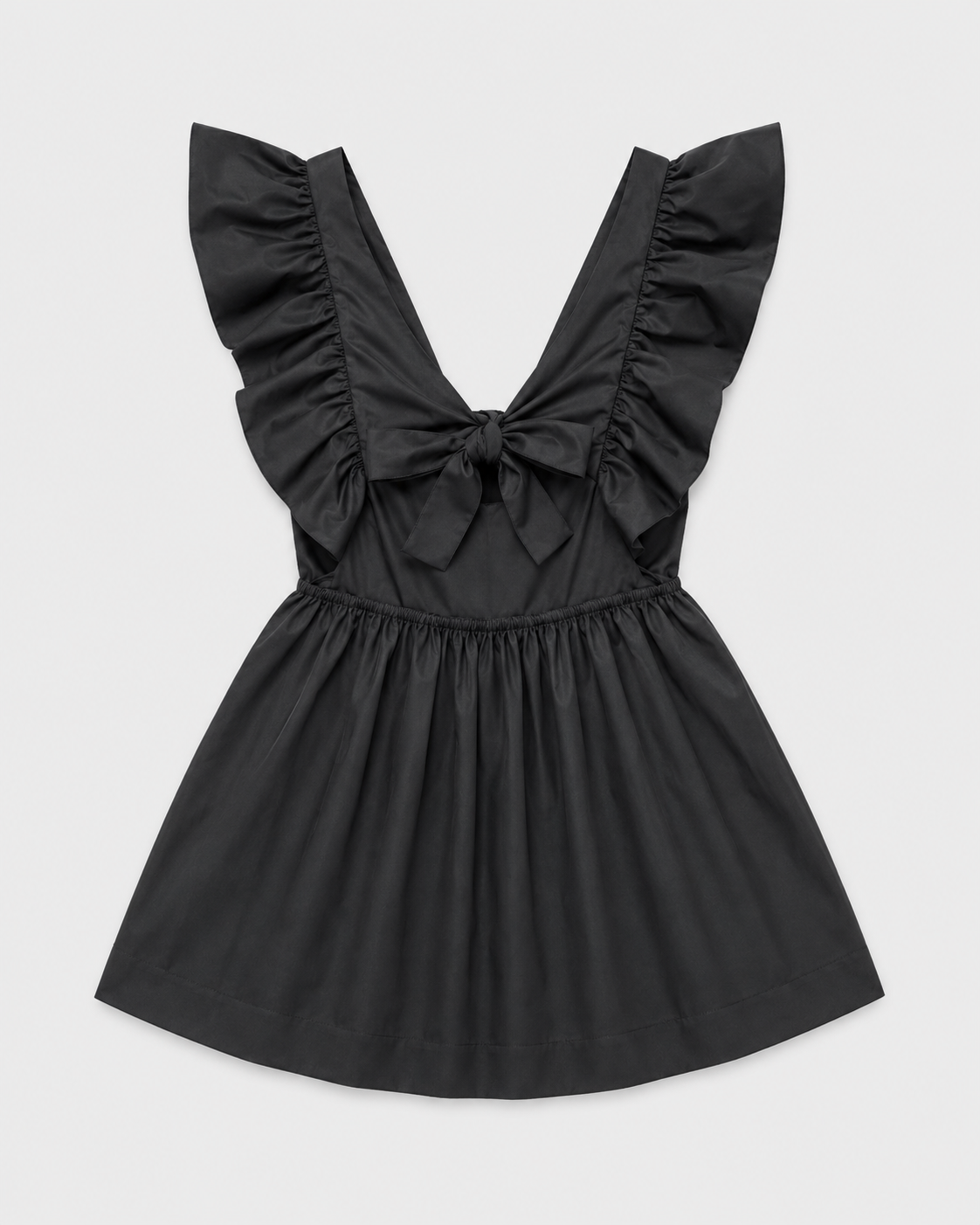 Short Black Cotton Dress LOUISE