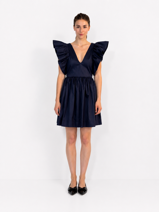 Short Cotton Dress LOUISE Navy