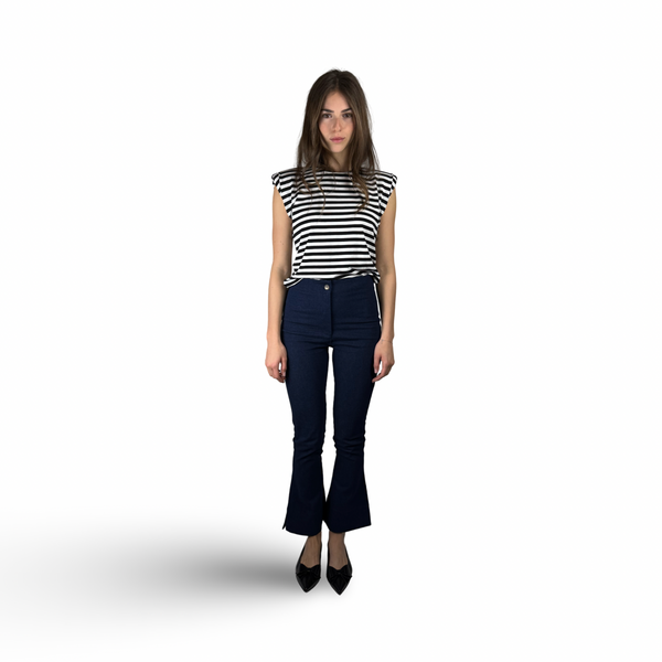 T-Shirt ESTHER Black/White Stripe