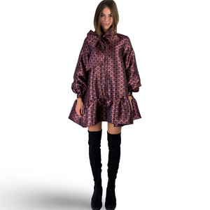 Dress BEATA in Pink Jacquard