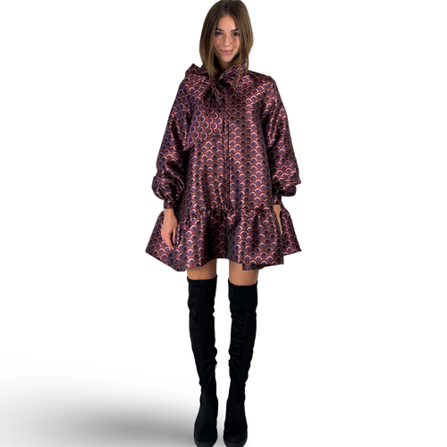 Dress BEATA in Pink Jacquard