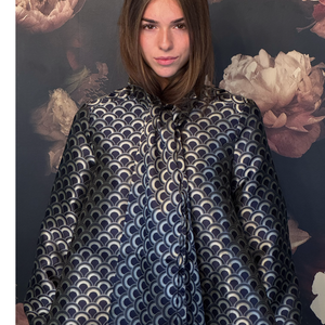 Blouse CARO in Navy Jacquard