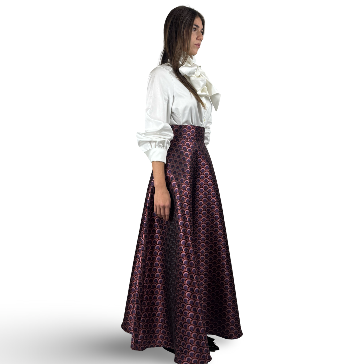 Limited Edition Jacquard Maxi Skirt ANDREA Pink