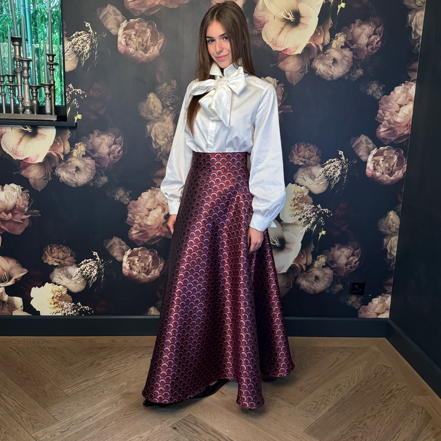 Limited Edition Jacquard Maxi Skirt ANDREA Pink