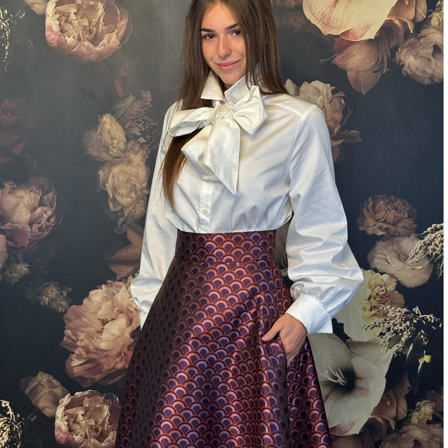 Limited Edition Jacquard Maxi Skirt ANDREA Pink