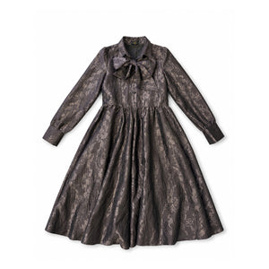 Dress OLA Long in Brown Jacquard