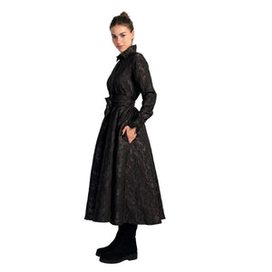 Dress OLA Long in Brown Jacquard