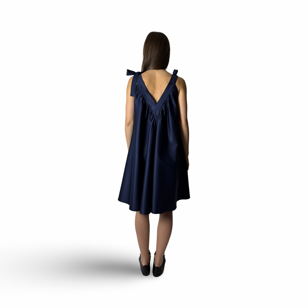 Short Cotton Dress THERESA Navy
