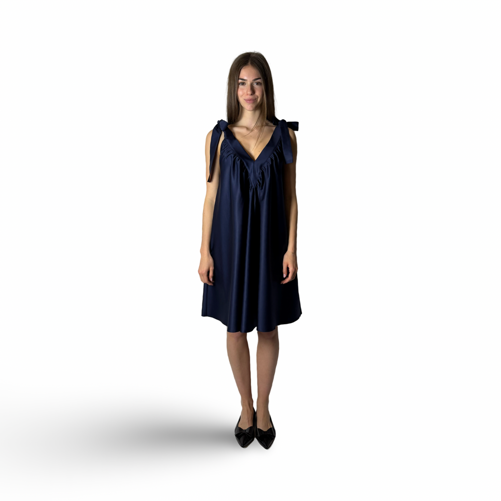 Short Cotton Dress THERESA Navy
