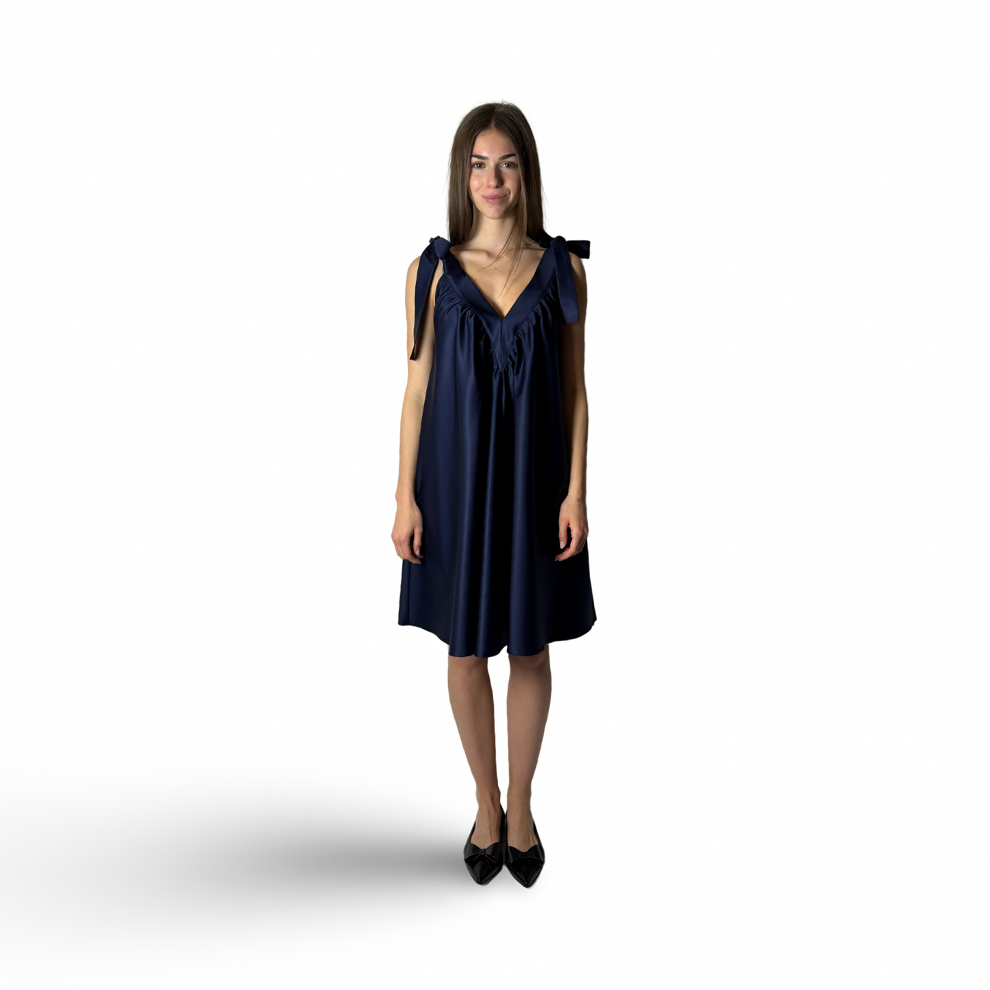 Short Cotton Dress THERESA Navy