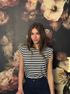 T-Shirt ESTHER Black/White Stripe