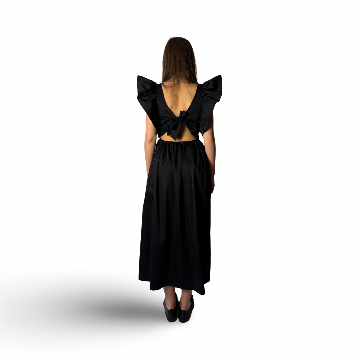 Midi Length Cotton Dress Louise Black